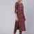 Burgundy Printed Cotton Kurta Set