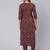 Burgundy Printed Cotton Kurta Set