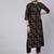 Black Printed Cotton Kurta Set