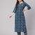 Blue Printed Cotton Kurta Set