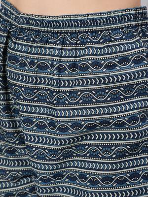 Blue Printed Cotton Kurta Set 3