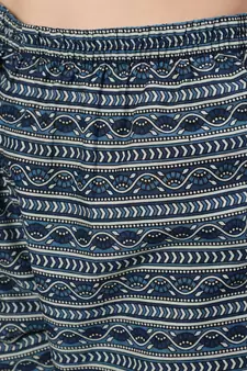 Blue Printed Cotton Kurta Set