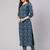 Blue Printed Cotton Kurta Set