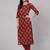 Maroon Printed Cotton Kurta Set