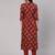 Maroon Printed Cotton Kurta Set