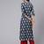 Blue Printed Cotton Kurta
