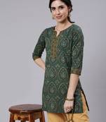 Green Printed Cotton Tunic