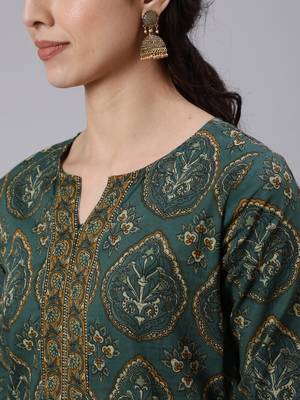 Green Printed Cotton Tunic 2