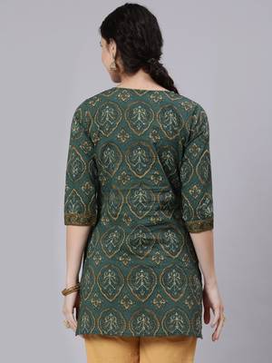 Green Printed Cotton Tunic 4