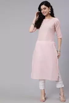 Pink Stripe Cotton Kurta