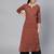 Maroon Printed Cotton Kurta