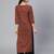 Maroon Printed Cotton Kurta