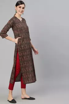 Multi Printed Cotton Kurta