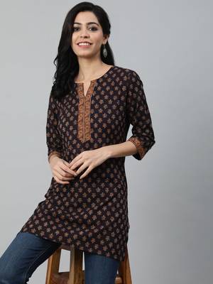 Purple Printed Cotton Tunic 1