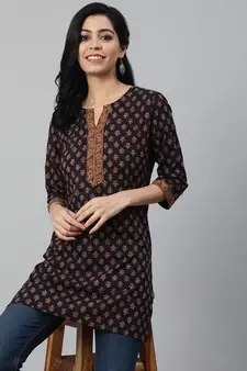 Purple Printed Cotton Tunic