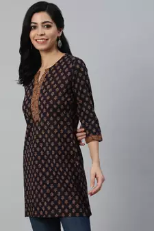 Purple Printed Cotton Tunic
