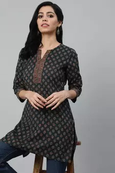 Green Printed Cotton Tunic