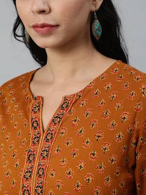 Mustard Printed Cotton Tunic 2