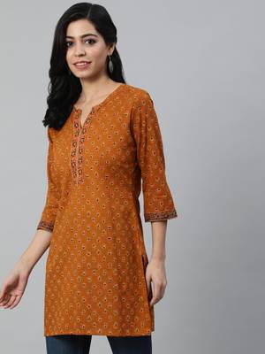 Mustard Printed Cotton Tunic 3
