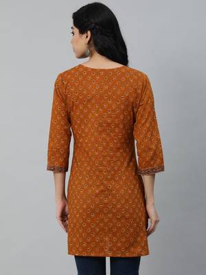 Mustard Printed Cotton Tunic 4