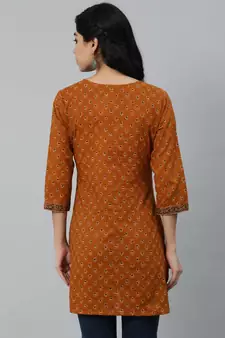 Mustard Printed Cotton Tunic