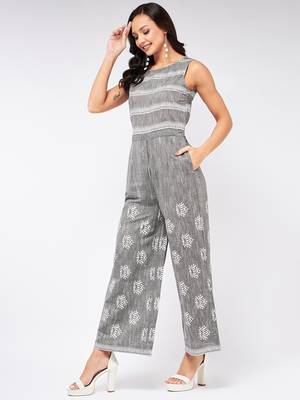 Grey embroidered cotton indowestern 2