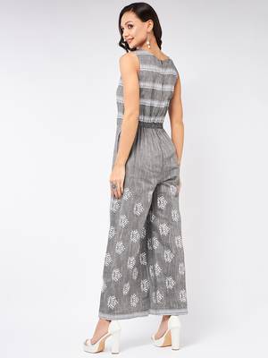 Grey embroidered cotton indowestern 3