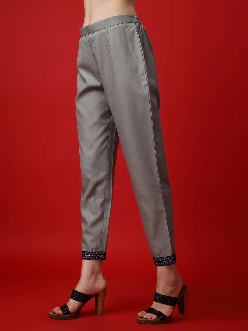 Alluring Cotton Blend Fabric Straight Embroidered Kurta, Pant & Soft net Dupatta Set