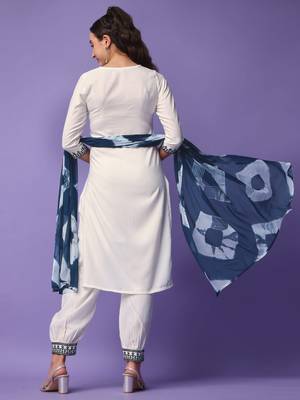 Sequin Embroidery Work with Viscose Rayon Fabric Stitched Kurta, Pant and Dupatta Set 3