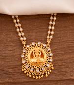  pearl Laxmi pendant necklace MEDIUM one gram gold
