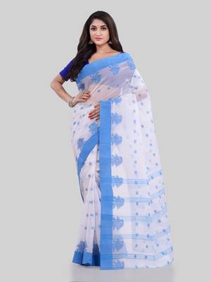 Blue woven cotton saree  2