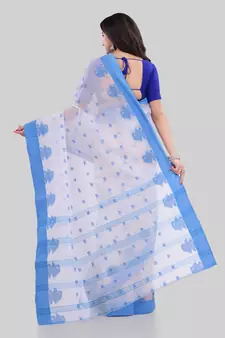 Blue woven cotton saree 