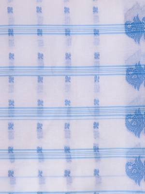 Blue woven cotton saree  5