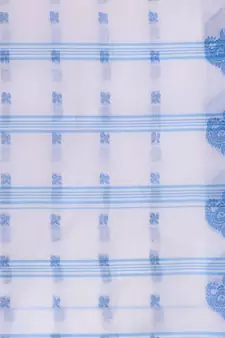 Blue woven cotton saree 