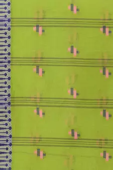 Green woven cotton saree 