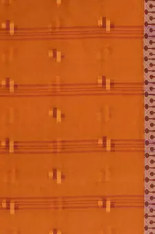 Orange Woven Cotton Saree Without Blouse