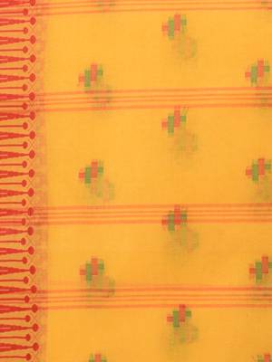 Yellow Woven Cotton Saree Without Blouse 5