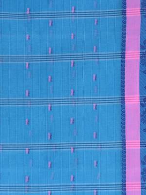 Blue woven cotton saree  5