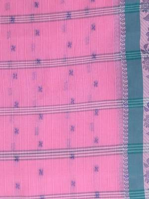 Pink Woven Cotton Saree Without Blouse 5