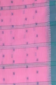 Pink Woven Cotton Saree Without Blouse