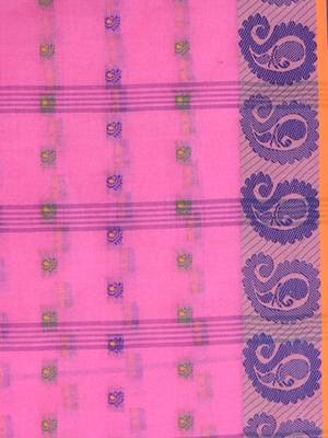 Pink Woven Cotton Saree Without Blouse 5