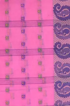 Pink Woven Cotton Saree Without Blouse