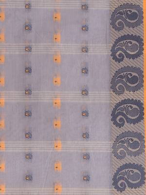 Grey woven cotton saree  5