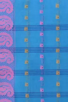 Blue woven cotton saree 