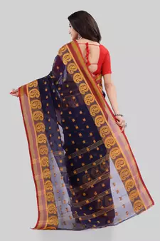 Blue woven cotton saree 
