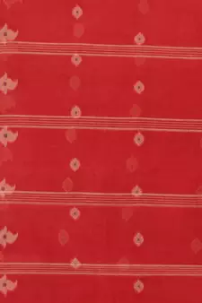 Red woven cotton saree 