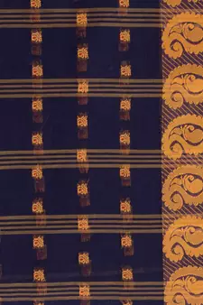 Blue woven cotton saree 