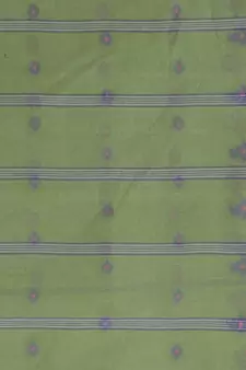 Green Woven Cotton Saree Without Blouse