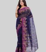 Blue woven cotton saree 