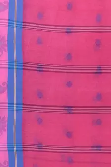 Pink Woven Cotton Saree Without Blouse